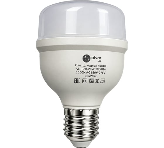 Светодиодная лампа Alvar T70 E27 20Вт 6000K AL-T70-20W