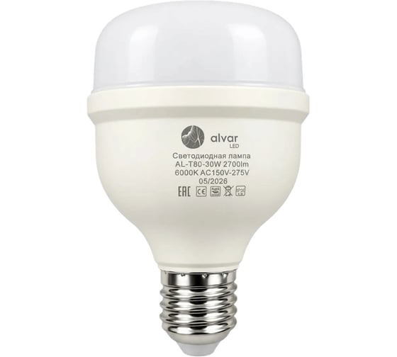 Светодиодная лампа Alvar T80 E27 30Вт 6000K AL-T80-30W