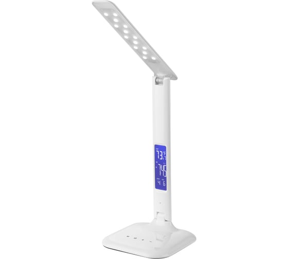 Светильник настольный светодиодный-часы СНЧ-1, 5 Вт, календарь, термометр, 2800-5500 К, сенсор-диммер, USB, белый TDM ELECTRIC SQ0337-0098