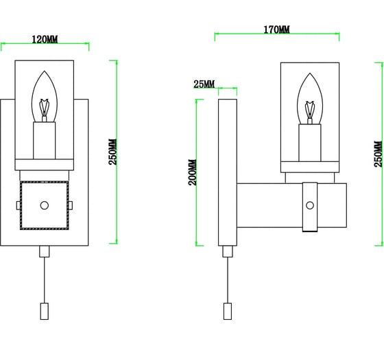 Настенный светильник ARTE LAMP A7014AP-1BK