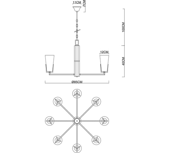 Подвесная люстра Divinare 4503/17 LM-8