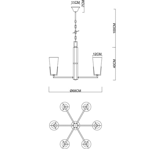 Подвесная люстра Divinare 4503/17 LM-6