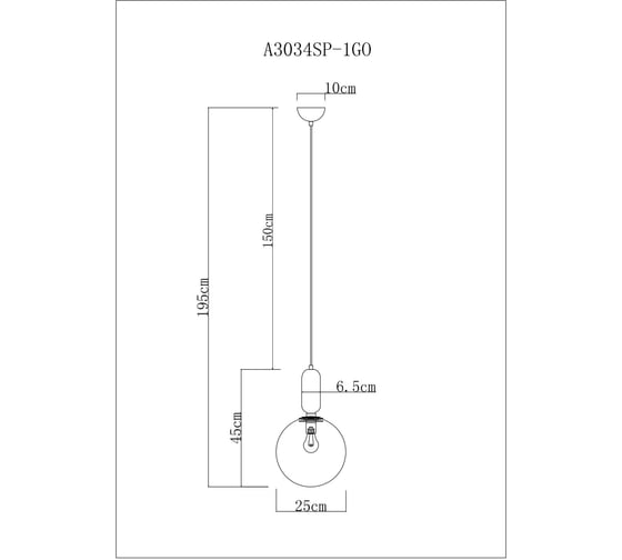 Подвесной светильник ARTE LAMP A3034SP-1GO