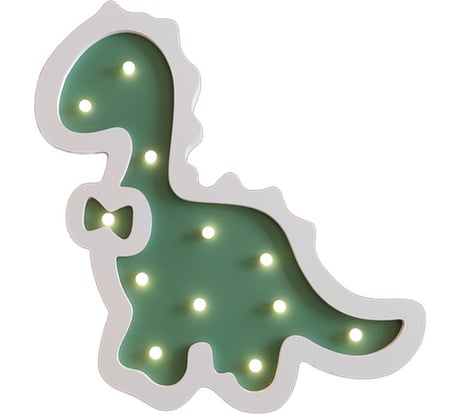 Светодиодный ночник Apeyron Динозавр, теплый белый, 2хААА, МДФ, 230x33x312мм. 12-172