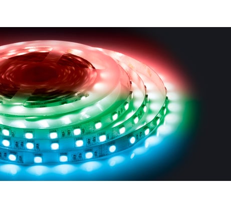 Светодиодная лента Apeyron 24В, 14,4Вт/м, smd5050, 60д/м, IP20, подложка 10мм, 5м, RGB. 00-337