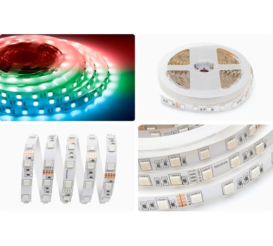 Светодиодная лента Apeyron 24В, 14,4Вт/м, smd5050, 60д/м, IP20, подложка 10мм, 5м, RGB. 00-337