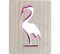 Светодиодный ночник Apeyron Фламинго, розовый, 2хАА, МДФ, 180x25x230мм. 12-187