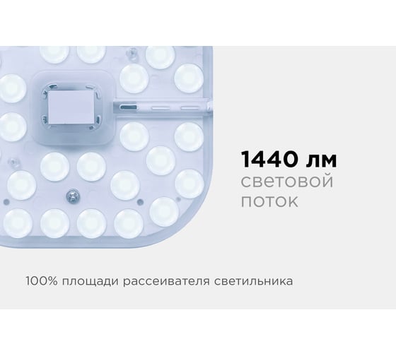 Светодиодный модуль со встроенным драйвером Apeyron 230В, 16Вт, smd2835, 1440Лм, 6500К, 130x130x22мм. 02-59