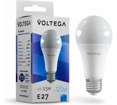 Светодиодная лампа VOLTEGA ЛОН E27 4000К 15W 7157