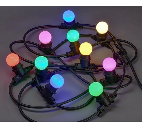 Гирлянда IEK Белт-лайт 10RGB, 5 м, IP65, черный провод 3 м, 230 В LGDU601-3-010-05-B-S-65