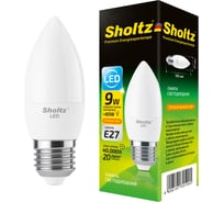 Светодиодная лампа Sholtz свеча 9Вт E27 2700К 220В LEC3019 1001219721