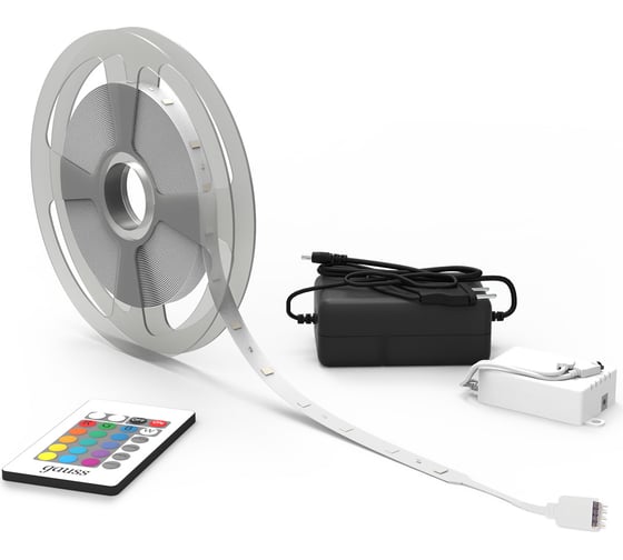 Лента Gauss Basic в комплекте 12V 6W/m 390lm/m RGB IP20 LED 5m BT012