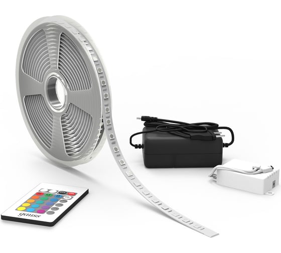 Лента Gauss Basic в комплекте 12V 10W/m 700lm/m RGB IP20 LED 3m BT041