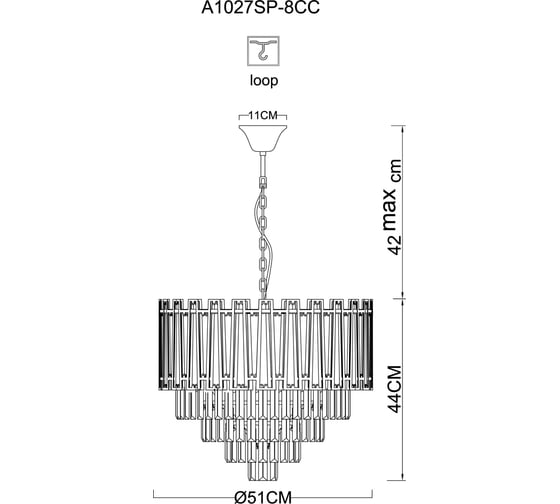 Люстра ARTE LAMP ELLIE A1027SP-8CC