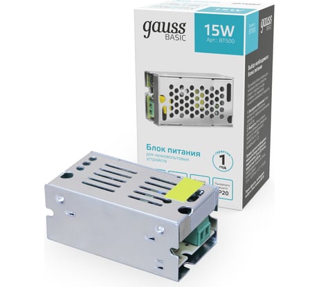 Блок питания Gauss Basic 12V 15W IP20 BT500