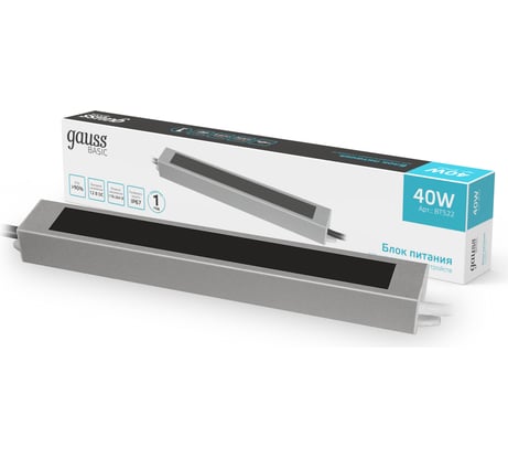 Блок питания Gauss Basic 12V 40W IP67 1/50 BT522