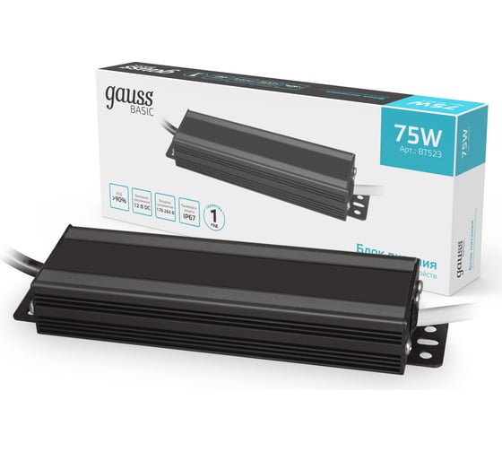 Блок питания Gauss Basic 12V 75W IP67 1/20 BT523