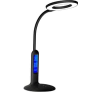 Настольный светильник Camelion KD-823 C02 черный LED, 8 Вт, 500лм, сенсор, термометр, регулировка яркости и цветовой температуры 14415