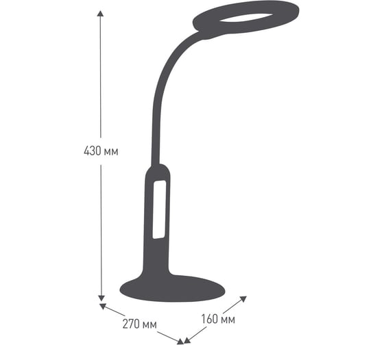 Настольный светильник Camelion KD-823 C02 черный LED, 8 Вт, 500лм, сенсор, термометр, регулировка яркости и цветовой температуры 14415