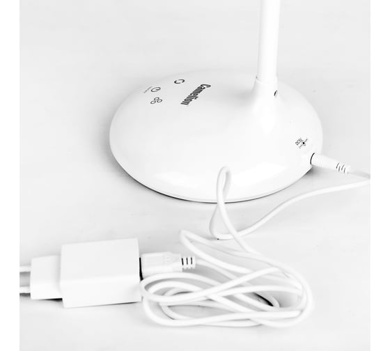 Настольный светильник Camelion KD-828 C01 белый LED, 6.5Вт, 230В, 360лм, сенсор, регулировка яркости, CCT, RGB-ночник 13006