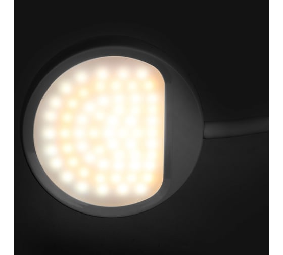 Настольный светильник Camelion KD-828 C01 белый LED, 6.5Вт, 230В, 360лм, сенсор, регулировка яркости, CCT, RGB-ночник 13006
