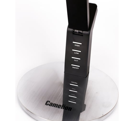 Настольный светильник Camelion KD-835 C03 серебро LED 8Вт, 230В, 480лм, сенсор, регулировка яркости и цветовой температуры, USB-5В, 1А 12998