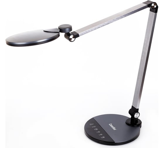 Настольный светильник Camelion KD-865 C48 черный металлик LED 10 Вт, 230В, 600 лм, сенсор, регулировка яркости и цветовой температуры 13403