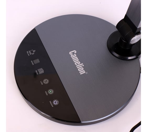 Настольный светильник Camelion KD-865 C48 черный металлик LED 10 Вт, 230В, 600 лм, сенсор, регулировка яркости и цветовой температуры 13403