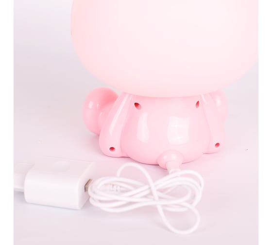 Настольный светильник Camelion KD-891 C14 розовый LED 3 Вт, диммируемый, кабель USB+ адаптер 220В/5В, свинка 13896