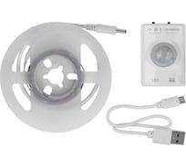 Умная лента светодиодная с датчиком движения и освещенности, подсветка TDM ELECTRIC, SMD2835-30LED/m-IP20-5В-2,4Вт-3000К(1 м), аккумулятор Li-Ion 1100мАч SQ0331-0503