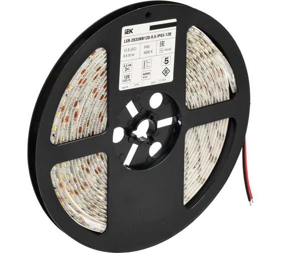 Лента IEK LED 5м LSR-2835NW120-9,6-IP65-12В LSR1-0-120-65-3-05