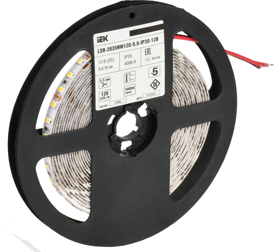 Лента IEK LED 5м LSR-2835NW120-9,6-IP20-12В LSR1-0-120-20-3-05
