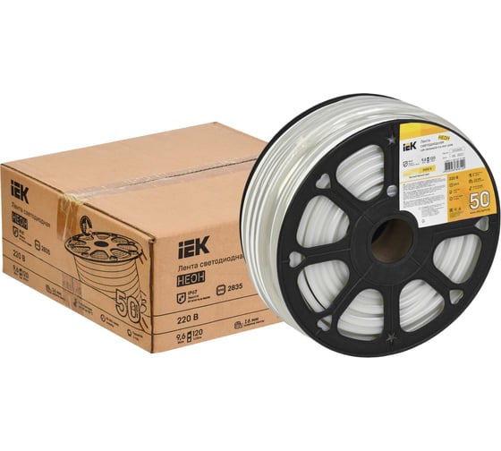 Лента IEK LED "неон" 50м LSR-2835WW120-9,6-IP67-220В LSR5-1-120-67-0-50