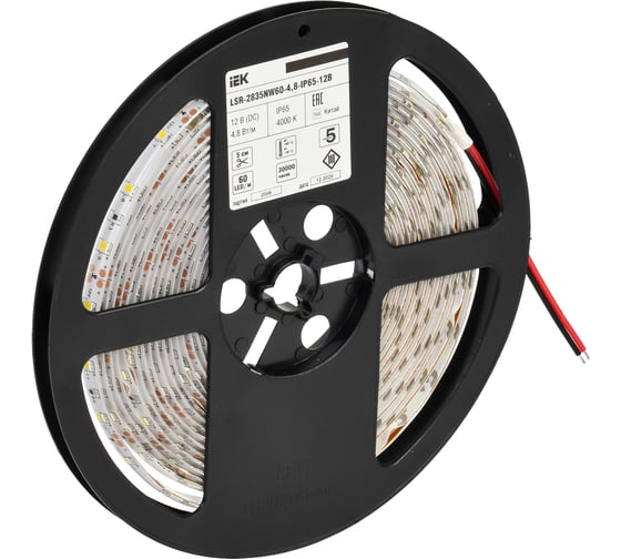 Лента IEK LED 5м LSR-2835NW60-4,8-IP65-12В LSR1-0-060-65-3-05