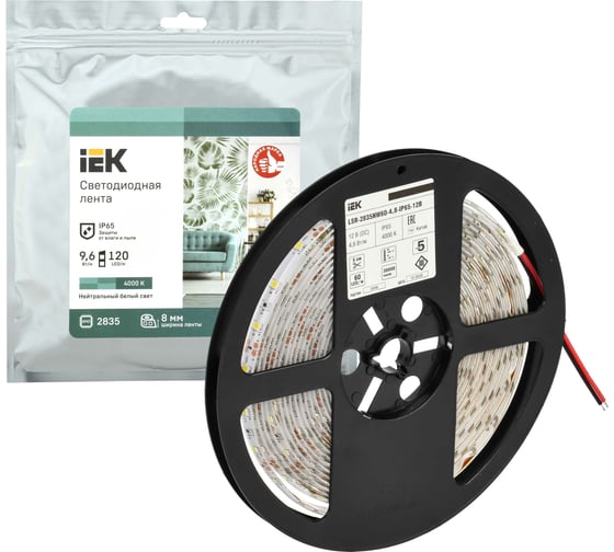 Лента IEK LED 5м LSR-2835NW60-4,8-IP65-12В LSR1-0-060-65-3-05