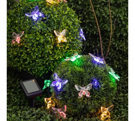 Садовая гирлянда ЭРА ERASF22-15 на солнечной батарее, Бабочки, 20 LED, 5.8 м Б0053364