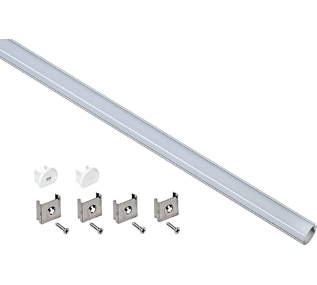 Алюминиевый профиль IEK для LED ленты 1816 накладной, круглый 2м комплект опал LSADD1816-SET1-2-N2-1-08