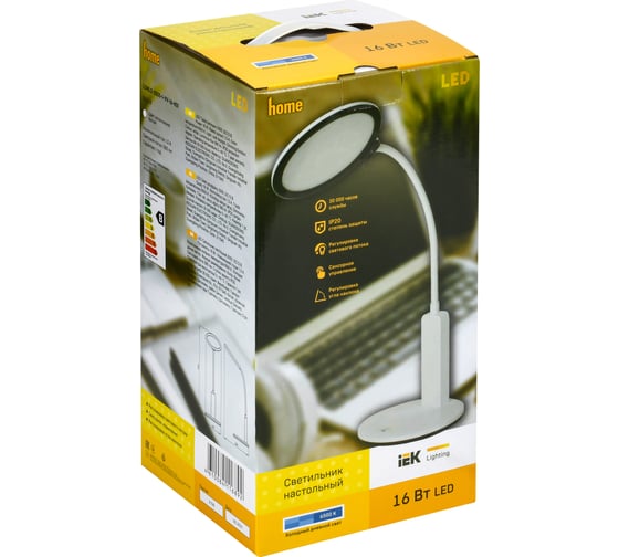 Настольный светильник IEK LED 2005 16Вт, диммер, белый LDNL0-2005-1-VV-16-K01