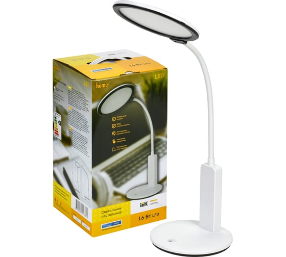 Настольный светильник IEK LED 2005 16Вт, диммер, белый LDNL0-2005-1-VV-16-K01