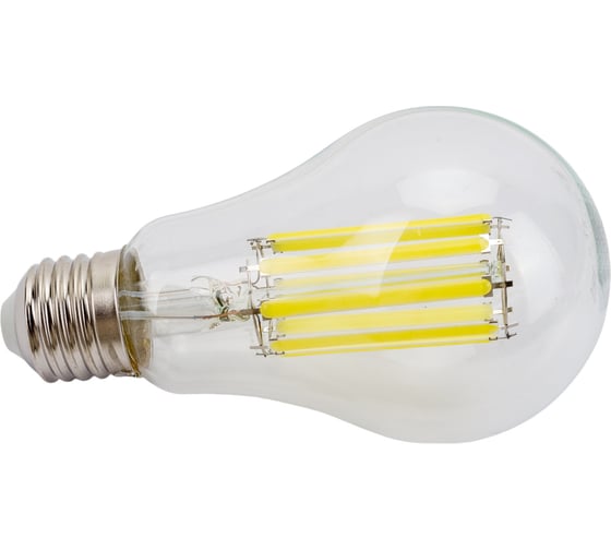Светодиодная лампа General Lighting Systems Филамент прозрачный E27 25Вт 2450Лм 6500К Холодный белый свет Груша GLDEN-A65S-25ВТ-230-E27-6500 661006