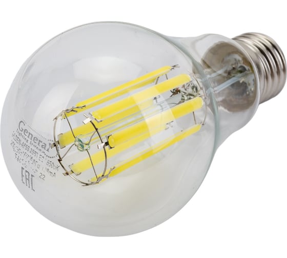 Светодиодная лампа General Lighting Systems Филамент прозрачный E27 25Вт 2450Лм 6500К Холодный белый свет Груша GLDEN-A65S-25ВТ-230-E27-6500 661006