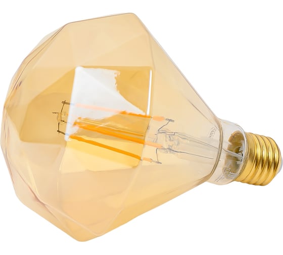 Светодиодная лампа General Lighting Systems Филамент прозрачный золотой E27 10Вт 810Лм 2700К Теплый белый свет Шар GLDEN-BS-10-230-E27-2700 655319