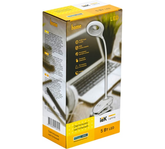 Настольный светильник IEK LED 2006 5Вт, диммер, белый LDNL1-2006-1-VV-5-K01