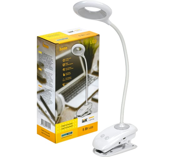 Настольный светильник IEK LED 2006 5Вт, диммер, белый LDNL1-2006-1-VV-5-K01