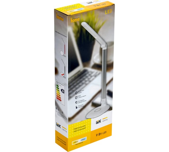 Настольный светильник IEK LED 2014 9Вт, ночник, серебро LDNL0-2014-1-VV-5-K27