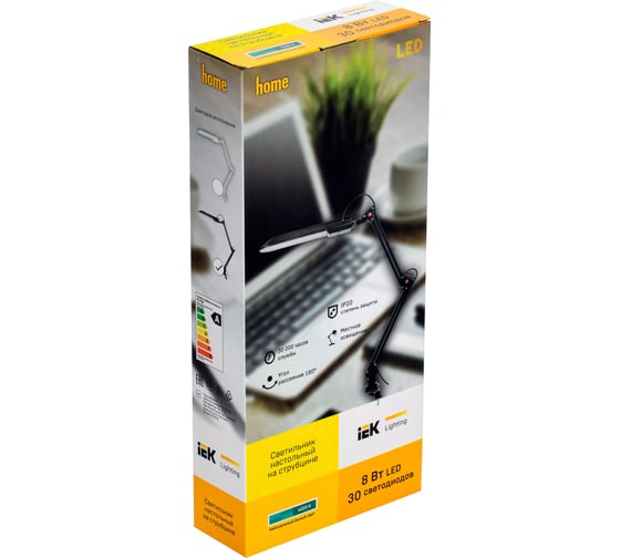 Настольный светильник IEK LED 2015 8Вт, черный LDNL2-2015-1-VV-08-K02