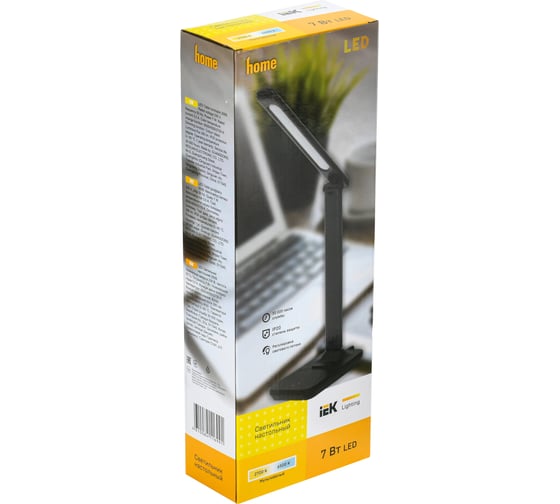 Настольный светильник IEK LED 2009 7Вт, диммер, черный LDNL0-2009-1-VV-7-K02
