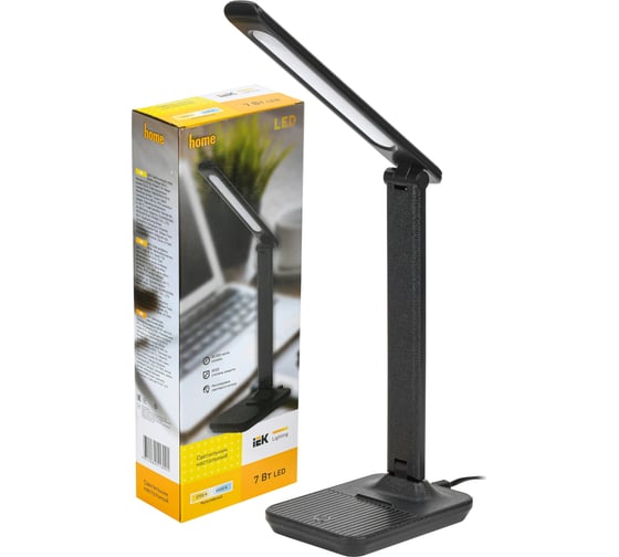 Настольный светильник IEK LED 2009 7Вт, диммер, черный LDNL0-2009-1-VV-7-K02