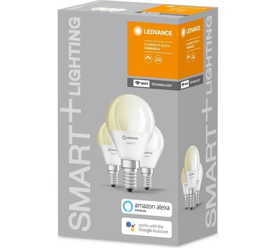 Умная WiFi лампа LEDVANCE Х3 SMART+ WiFi Mini Bulb Diable 40 5 W/2700K E14 (x3) 4058075485952
