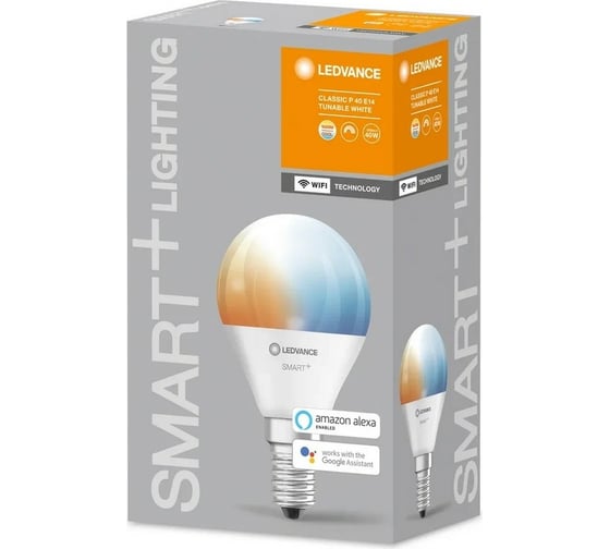 Умная WiFi лампа LEDVANCE SMART+ WiFi Mini Bulb Tunable White 40 5 W/2700…6500K E14 4058075485617